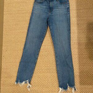 J Brand rugby high rise crop rigid look cigarette jean